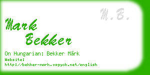 mark bekker business card